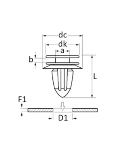 Agrafe panneau de porte, hayon, ø8.2 mm, 100pcs - Restagraf