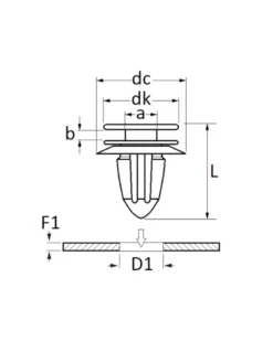 Agrafe panneau de porte, ø8.2 mm, 12pcs - Restagraf