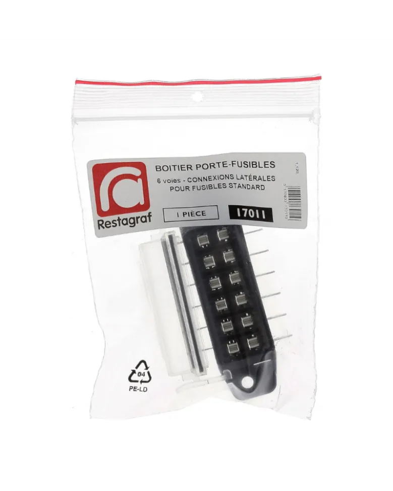 Boitier porte fusible, 6 positions, fusibles plats - Restagraf