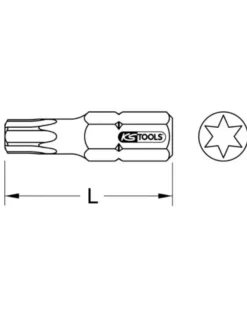 Boîte de 5 embouts de vissage TORX®, L.25 mm, 1/4'', T15 - KS TOOLS