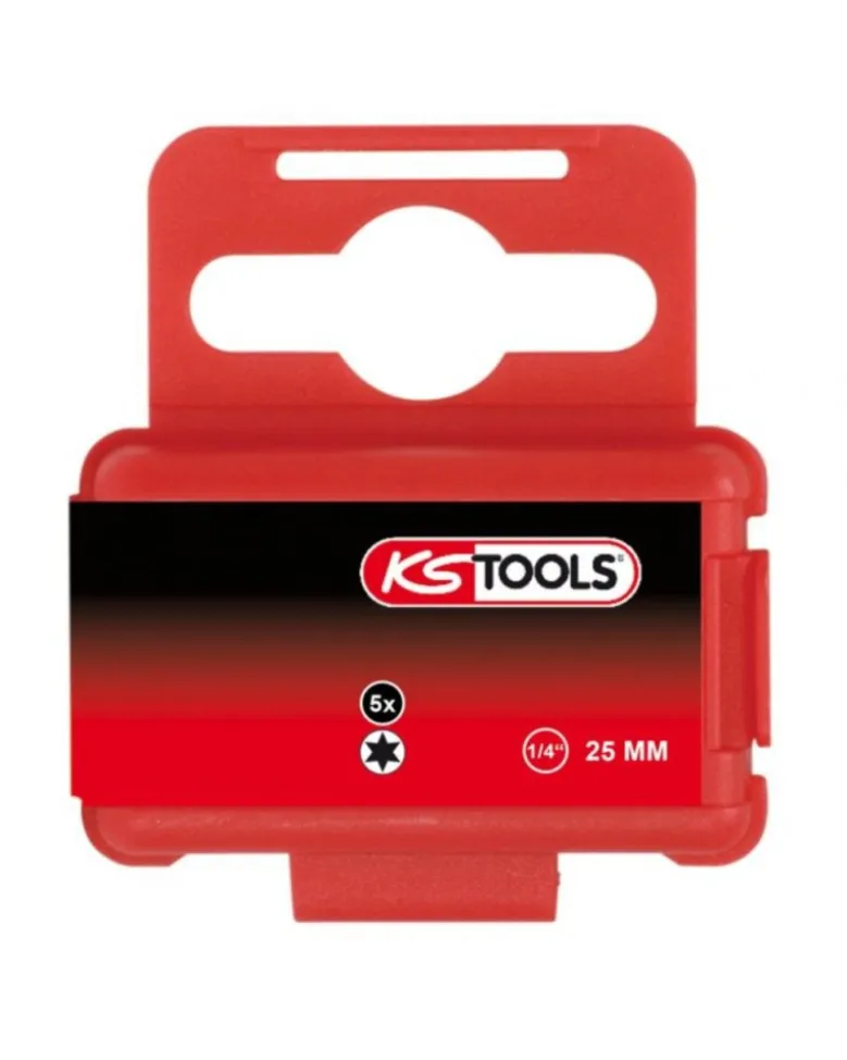 Boîte de 5 embouts de vissage TORX®, L.25 mm, 1/4'', T30 - KS TOOLS