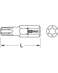 Boîte de 5 embouts de vissage TORX®, L.25 mm, 1/4'', T27 - KS TOOLS