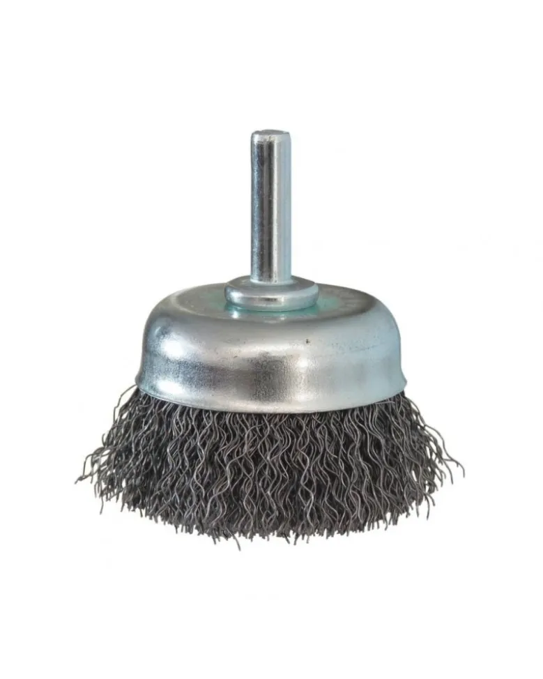 Brosse métallique, fil acier ondulé 50mm, tige 6mm – Sodise