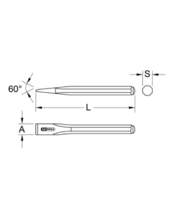Burin octogonal, 12 mm, L.130 mm - KSTOOLS