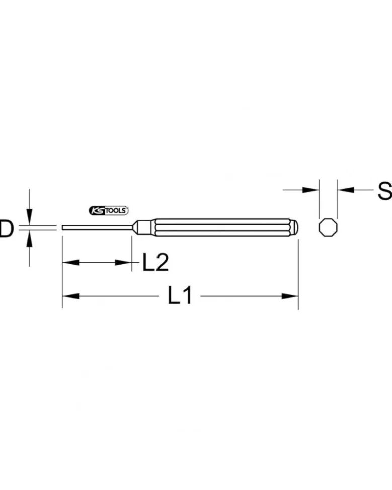 Chasse goupille, cylindrique, extra-long, Ø5mm, L.200mm - Kstools