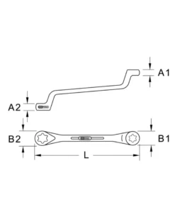 Clé polygonale, contre coudée, TORX E10xE12 - Kstools