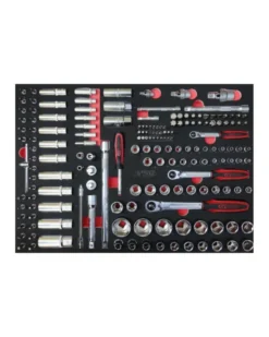 Coffret douille, accessoires, 1/4