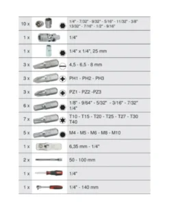 Coffret douilles et accessoires ULTIMATE, 1/4”, 44pcs - Kstools