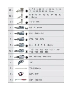 Coffret douilles et accessoires ULTIMATE, ⅜”, 66pcs - Kstools