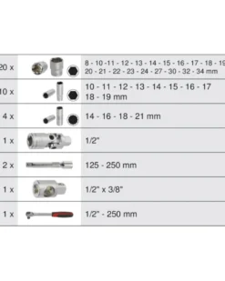 Coffret douilles et accessoires ULTIMATE, ½