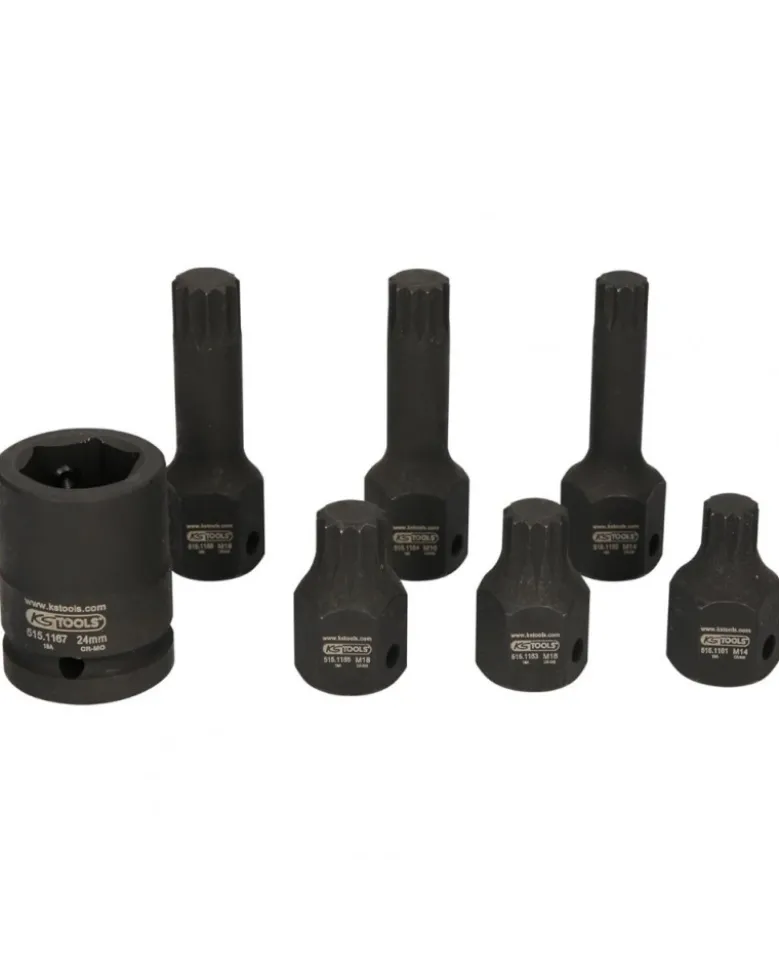 Coffret DUODRIVE douilles à chocs XZN® (7pcs) - KSTOOLS