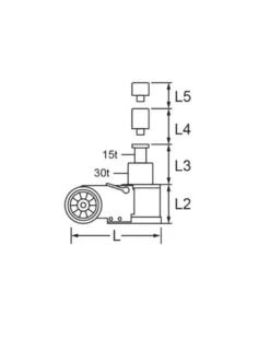 Cric hydropneumatique, pliable, 30T/15T, 160.0739 - KSTOOLS