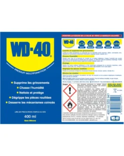 Degrippant, lubrifiant, multifonction, 400 ml - WD40