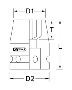 Douille à chocs, 6 pans 1/2'', 12 mm (515.1012) - KS TOOLS