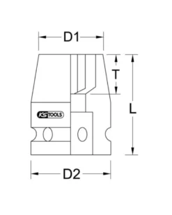 Douille à chocs 6 pans, ¼”, 13 mm sur carte (515.1549-E) - KS TOOLS