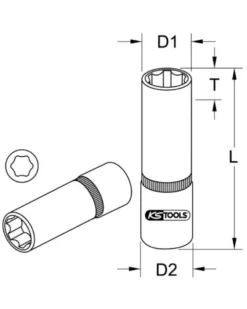 Douille longue 6 pans ULTIMATE® 1/4'', 13 mm (922.1433) - KS TOOLS