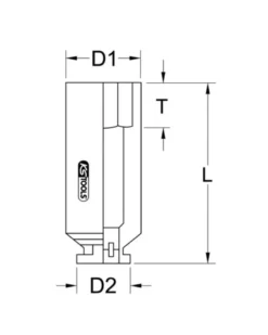 Douille 12 pans, longue, à chocs, 1/2, sur carte (515.0953-E) - KS TOOLS