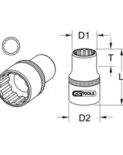Douille 12 pans 1'', 65 mm - KS TOOLS