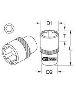 Douille 6 pans ULTIMATE 1/4'', 3/16''(922.1511) - KS TOOLS