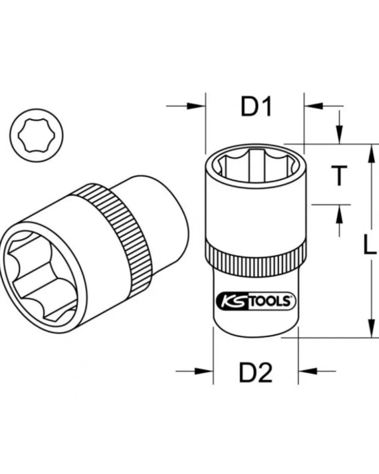 Douille 6 pans ULTIMATE, 1/2'', 13 mm (922.1213) - KS TOOLS