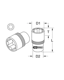 Douille 6 pans ULTIMATE 1/4'', 8 mm (922.1408) - KS TOOLS
