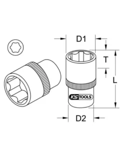 Douille 6 pans ULTIMATE, 1/2'', 36 mm (922.1236) - KS TOOLS