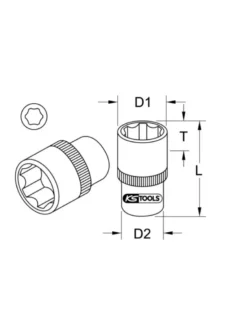 Douille 6 pans ULTIMATE 1/4'', 13 mm (922.1413) - KS TOOLS