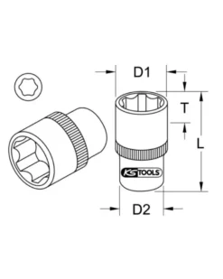 Douille 6 pans ULTIMATE, 1/2'', 17 mm (922.1217) - KS TOOLS