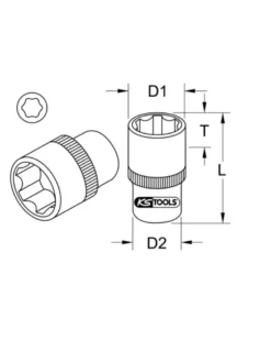 Douille 6 pans ULTIMATE 1/4'', 12 mm (922.1412) - KS TOOLS