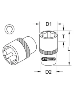 Douille 6 pans ULTIMATE 1/4'', 6 mm (922.1406) - KS TOOLS