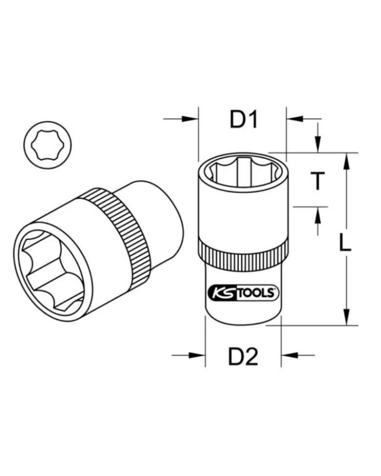 Douille 6 pans ULTIMATE 1/4'', 6 mm (922.1406) - KS TOOLS