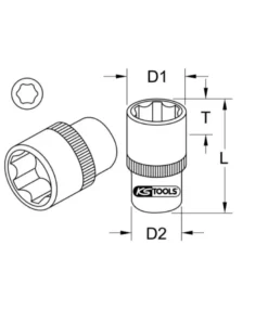 Douille 6 pans ULTIMATE 1/4'', 9 mm (922.1409) - KS TOOLS