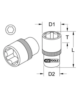 Douille 6 pans ULTIMATE, 1/2'', 32 mm (922.1232) - KS TOOLS