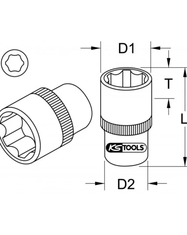 Douille 6 pans ULTIMATE® 3/8'', 13 mm (922.3813) - KS TOOLS