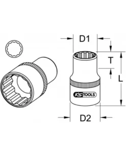 Douille 12 pans ULTIMATE 1/2”, 20 mm (922.1620) - KS TOOLS