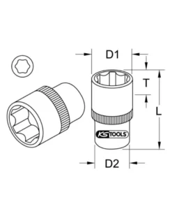 Douille 6 pans ULTIMATE, 1/2'', 14 mm (922.1214) - KS TOOLS