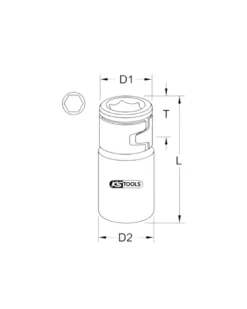 Douille porte-embouts, ULTIMATE® avec anneau, ¼”, 25 mm - KS TOOLS