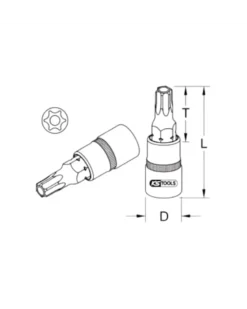 Douille tournevis percé, ULTIMATE® TORX®, ¼”, L.37, T15, (922.1493) - KS TOOLS