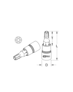 Douille tournevis percé, ULTIMATE® TORX®, ¼”, L.37, T25, (922.1495) - KS TOOLS