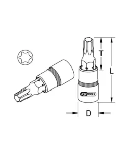Douille tournevis torx 3/8 , L.50 MM - T40 - KS TOOLS