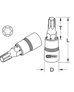 Douille tournevis torx 3/8 , L.50 MM - T30 - KS TOOLS