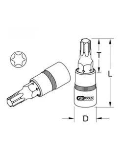 Douille tournevis torx 3/8 , L.50 MM - T20 - KS TOOLS