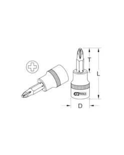 Douille tournevis, ULTIMATE PHILLIPS®, ¼”, L.37 mm, PH3 (922.1470) - KS TOOLS