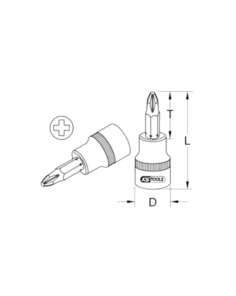 Douille tournevis, ULTIMATE PHILLIPS®, ¼”, L.37 mm, PH3 (922.1470) - KS TOOLS