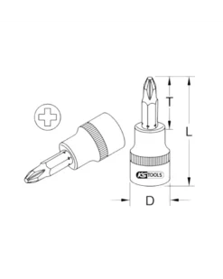 Douille tournevis, ULTIMATE PHILLIPS®, ¼”, L.37 mm, PH2 (922.1469) - KS TOOLS
