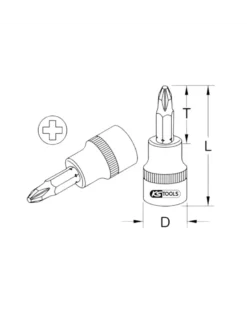 Douille tournevis, ULTIMATE PHILLIPS®, ¼”, L.37 mm, PH1 (922.1468) - KS TOOLS