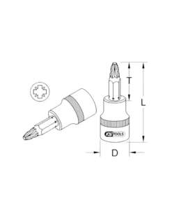 Douille tournevis, ULTIMATE® POZIDRIV®, 1/4'', L.37 mm, PZ1 (922.1477) - KS TOOLS