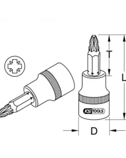 Douille tournevis, ULTIMATE POZIDRIV®, 1/4'', L.37 mm, PZ0 (911.1483) - KSTOOLS