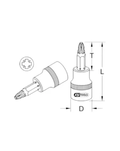 Douille tournevis, ULTIMATE® POZIDRIV®, 1/4'', L.37 mm, PZ3 (922.1579) - KS TOOLS