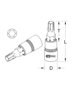 Douille tournevis, ULTIMATE TORX®, ¼”, L.37 mm, T30 (922.1484) - KS TOOLS